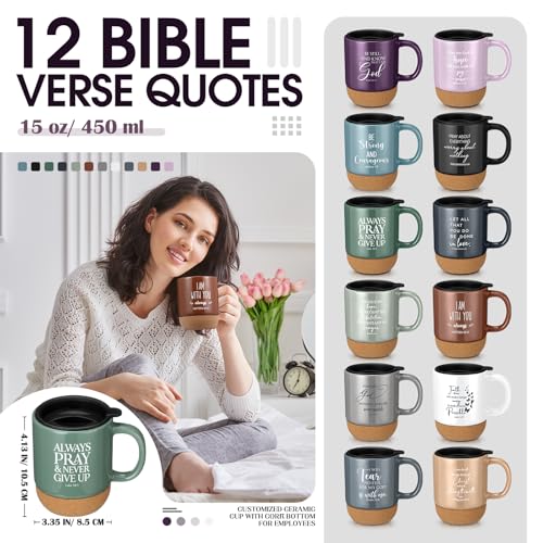 FillTouch 12 Pcs Christian Gifts Coffee Mugs Bulk,Multicolor,Bible Verse - color: Multicolor, size: Bible Verse