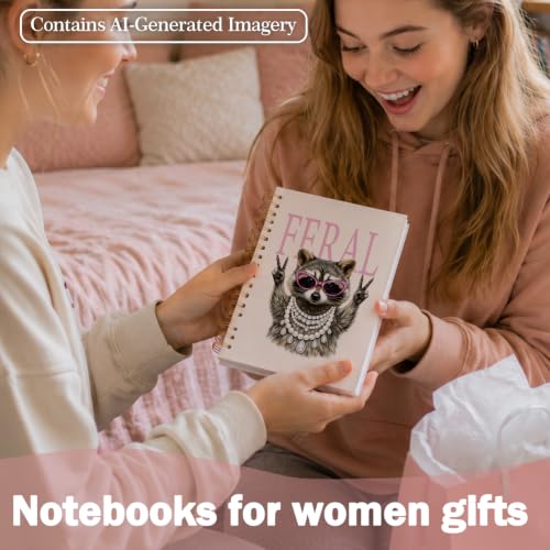Glam Raccoon Feral Notebook Journal for Women Teen Girls Gifts - color: Raccoon Glam