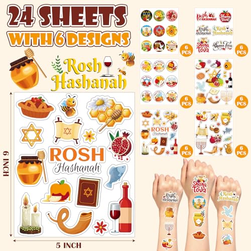 Amazingspark 272 Pcs Rosh Hashanah Self-Adhesive Stickers Shana Tova Decals