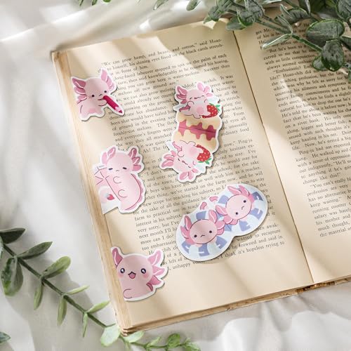 Axolotl Magnetic Bookmarks Gifts - 8 Pcs Pink Cute Bookmark - style: Axolotl