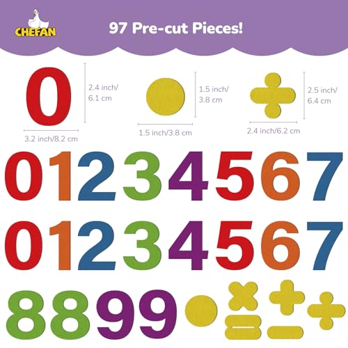 CHEFAN Foldable Felt Board for Toddlers and Felt Numbers for Kids