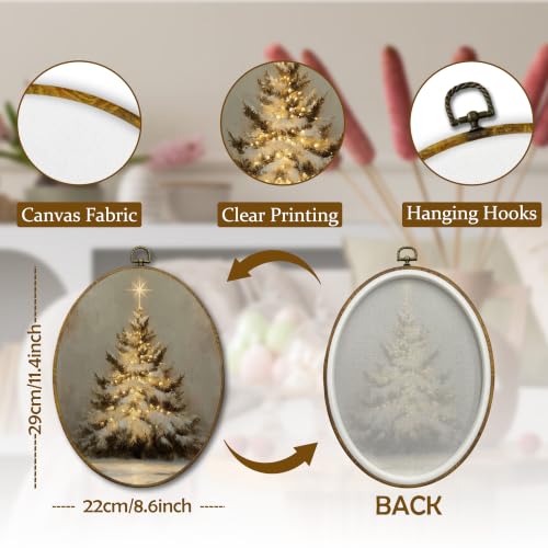 Mcehtle Winter Christmas Tree Wall Art Decor Framed 8.6x11.4 - color: 49