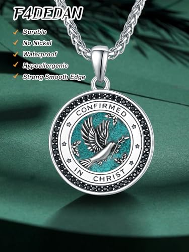 Confirmation Gifts Sterling Silver Confirmed in Christ Religious Catholic Jewerly - color: K