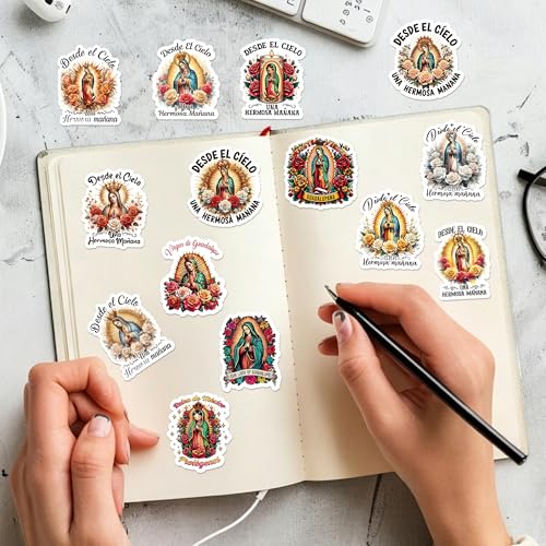 Prayer Board Supplies Stickers - 50 Pcs Bible Verse Catholic Decals - color: Virgin Mary