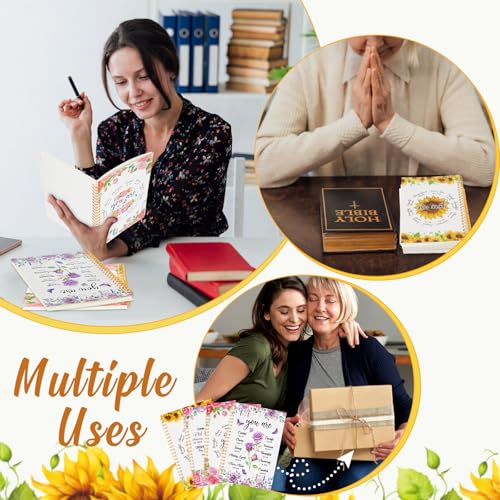 Resurhang 4 Pcs Christian Spiral Notebooks Spiral Bible Verse Notebooks Religious Journals for Women Christian Notepads Mother's Day Journal Religious Inspirational Notepads for Office Supplies - color: You Are
