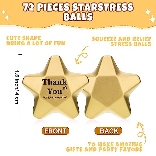 DEEKIN 72 Pcs Star Foam Relief Toys for Teens, Adults, Thank You - style: Thank You