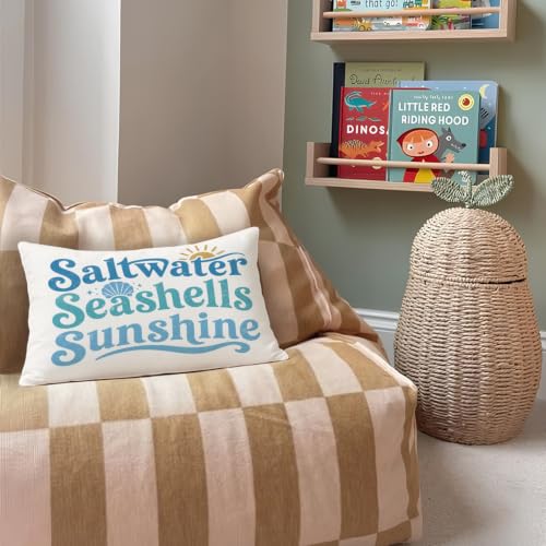 Blue Coastal Beach Cowgirl 12x20 Pillow Cover Decor - color: 02-bikini Line-blue Stripe 12x20