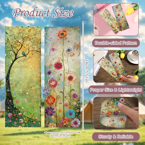 Vintage Spring Bookmarks Gifts - 120 Pcs Flower Butterfly Bookmark Paper Fairy Bird Book Marks Page Marker Clip Favors for Women Men Office Home Book Lovers Reading Home Supplies - color: Vintage Spring