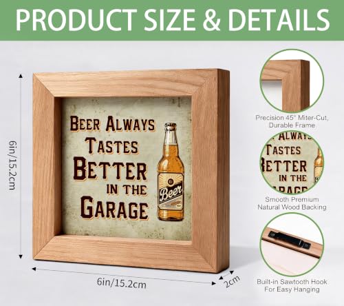 Beer Always Tastes Better In The Garage Wood Sign, Farmhouse Man Cave Decor - color: Garage Decor Sign33