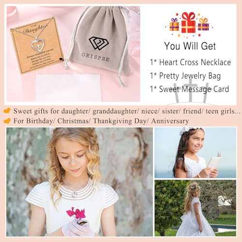 Cross Necklace for Girls- Child of God Gifts for Girls Jewelry - style: Daughter