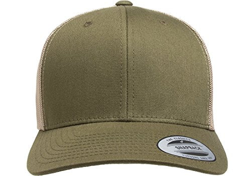 Yupoong Yp Classics Retro Trucker Cap - color: Moss/Khaki, size: One Size, style: Single