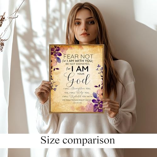 Bible Verse Wall Art, Christian Isaiah 41 10 Scripture Wall Decor Paintings, Inspirational Religious Canvas Poster Print Pictures for Bedroom Living Room 16x24 Inch Wood Framed - color: Jesus A, size: 24"L x 16"W