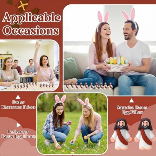Bememo 25Pcs Mini Jesus Figure for Religious Favor,Brown - color: Brown