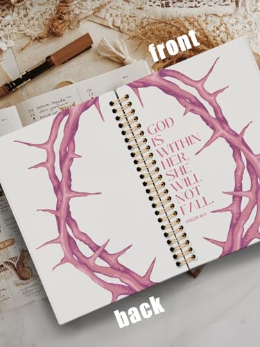 Christian Bible Study Journal Notebook,Christian Religious Gifts for Women Teen Girls,Church Prayer Sermon Notes Journal,God Is Within Her She Will Not Fall Hardcover Spiral Notebook - color: PSALM 46:5