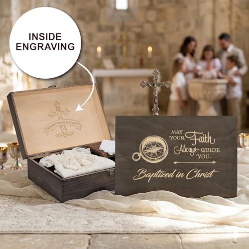 Baptism Memory Box, Engraved Christening & First Communion Gift, XL Size - size: X-Large, style: Baptism