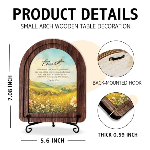 Trust In The Lord With All Your Heart Wood Plaque Sign,Christian Desk Decor - color: Proverbs 3:5-6