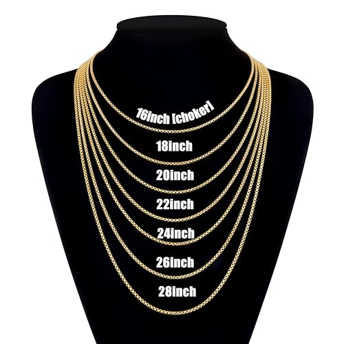 Fiusem Beveled Edge Cross Necklace for Men - size: 18 inches, style: Gold cross: 1.4"*0.8"