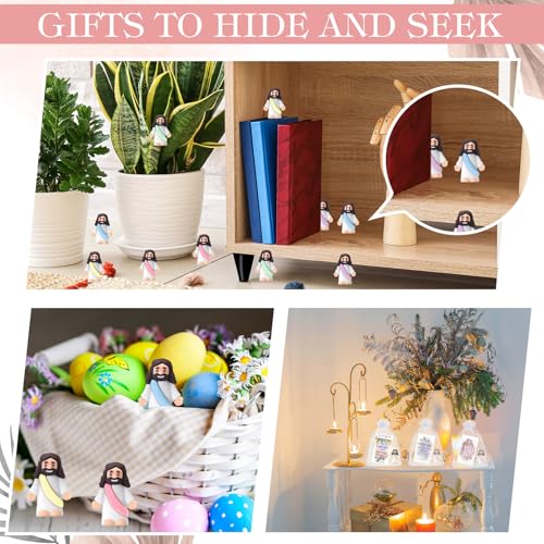 Bememo 25 Pcs Mini Jesus Figurines Easter Toys, Lovely Style, Five Colour - color: Five Colour