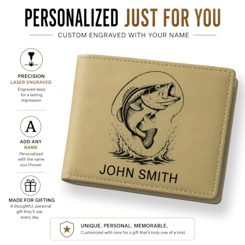 LaserGram Personalized Wallet, Christian Cross (Beige) - color: Beige