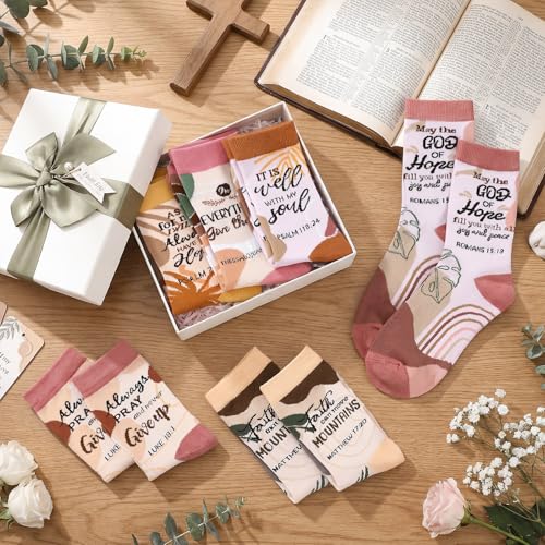 12/24 Pairs Christian Socks Gifts for Women - style: Boho