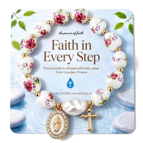 Holy Water Bracelet for Women,Religious Christian FaithJewelry - color: Purple love