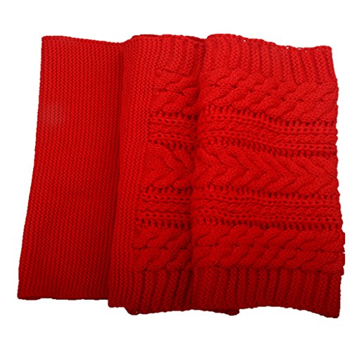 NEOSAN Womens Thick Ribbed Knit Winter Infinity Circle Loop Scarf - color: Crochet Red