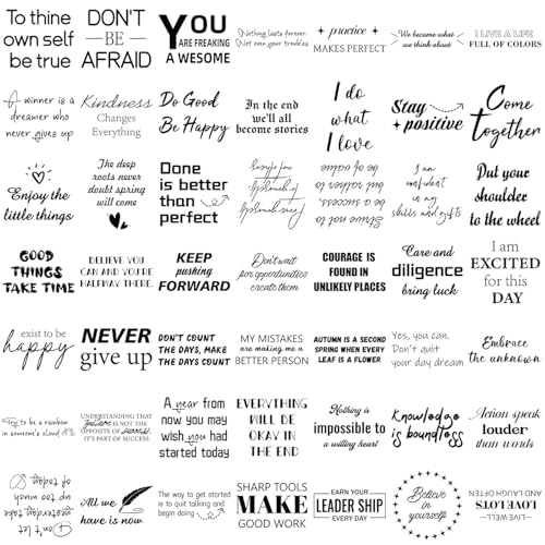50PCS Transparent Inspirational Stickers, Black Quote Stickers - style: PET Black