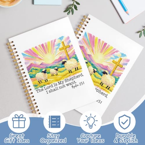 Psalm 23 Christian Notebook Journal for Women, 5.5x8.3 - color: white-Psalm 23 Christian