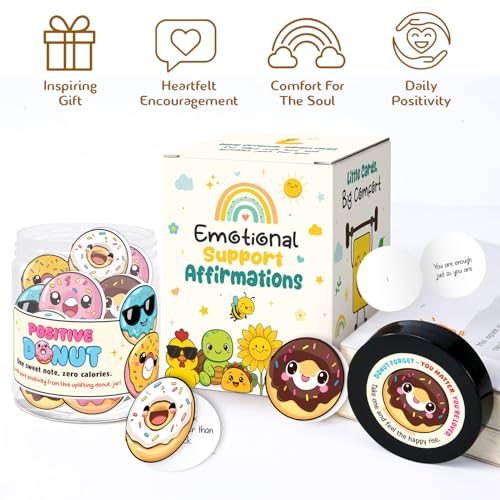 Emotional Support Donuts - Back To School Gifts For Teen - Donut Gift for Women, Coworkers, Girl, Grandaughter - Valentine, Christmas, Birthday Gifts For Teen Girls - Teens Girl Gift Trendy Stuff - color: Positive Donut