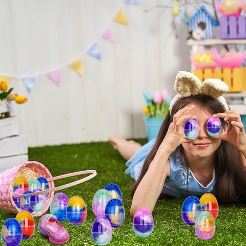 12 Pack Galaxy Slime Easter Eggs - Prefilled Egg Fillers for Kids Boys Girls, Galaxy Slime Kits for Easter Basket Stuffers, Stress Relief Sensory Toys, Easter Egg Hunt Prizes & Party Favors