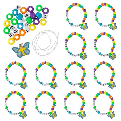 Fun Express 3" Rainforest Falls VBS 2026 Cross Beads Bracelet Craft Kit Makes 12 - Christian Charms for Jewelry Making | Sunday School Crafts for Kids Ages 4-8 | Bible Beaded Bracelets Religious Gifts