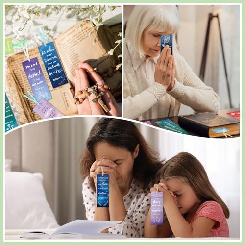 Chinco 120 Pack Bible Verse Bookmarks for Women Christian Scripture Inspirational Book Marks with Ribbons Religious Motivational Bookmarks for Women Men Church Office Gifts Supplies - style: Watercolor 2 Style