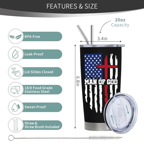 Christian Gifts for Men, Religious Gifts 20oz Coffee Tumbler