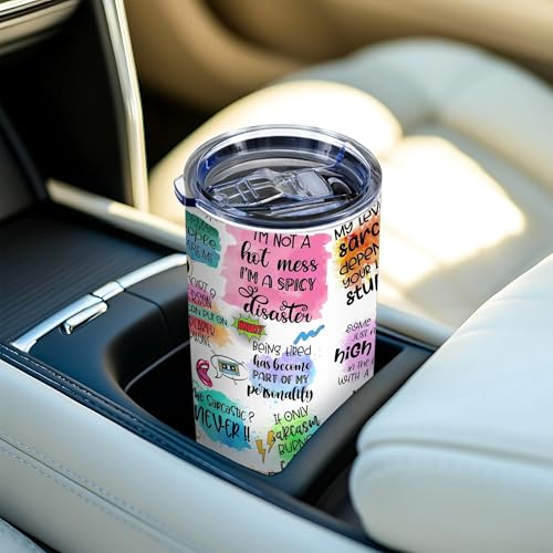 20oz Sarcastic Funny Sassy Women Insulated Stainless Steel Tumbler with Lid - color: 1 Count (Pack of 1)-Sarcastic
