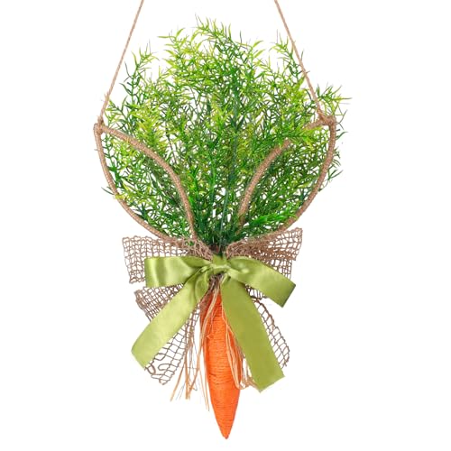 Cinnvoice Easter Carrot Wreath Artificial Front Door Wreath - style: Easter Carrot