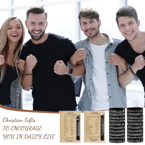 HyDren 36 Sets Bible Verse Bracelets, Religious Gifts Bulk - color: Black