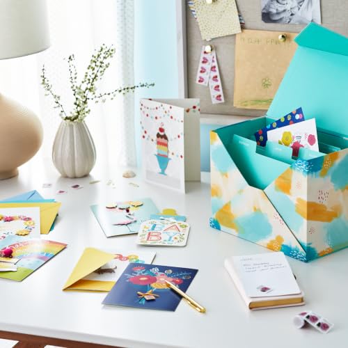Hallmark All Occasion Cards, Assorted 24-Pack with Organizer (Watercolor) - color: Watercolor, size: 5" x 7.2", style: Cards