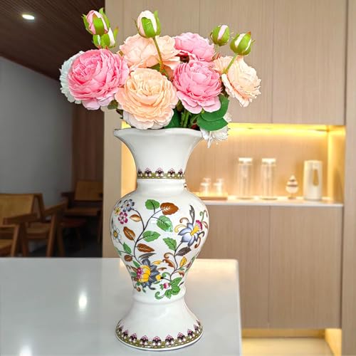 Rustic Farmhouse Ceramic Flower Vase, 12-Inch Colorful Vintage Vase - style: 30cm colored
