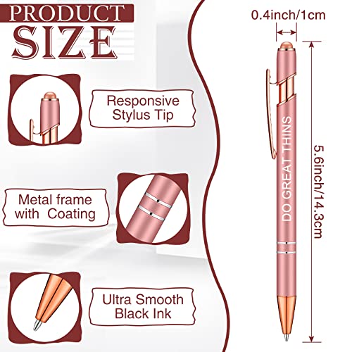 Zonon 12 Pcs Inspirational Pens, Motivational Ballpoint Pen Gifts for Women - color: Rose Gold, style: Motivational Style