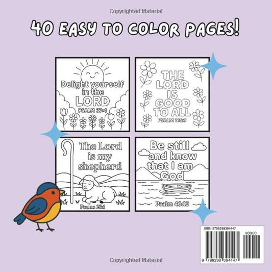 Psalms Coloring Book: Bold and Easy Designs For Kids, Teenagers, Adults, Seniors | 8.5" x 8.5" Size | Bible Verses (Bold & Easy Bible Coloring Books)