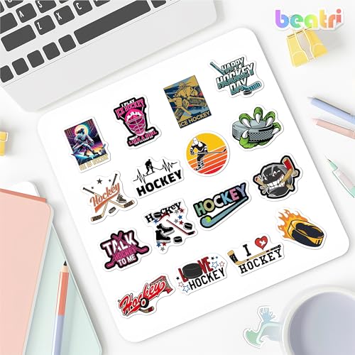BEATRI Ice Hockey Stickers 50Pcs Waterproof Vinyl Hockey Decor - color: Hockey Stickers