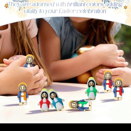 200 Pcs Easter Virgin Mary Little Jesus Figures Statue Small Religious Gifts Miniature Jesus Figurines for Catholic Devotionals Prayer Companion Easter Eggs Stuffers Gift Church Sunday Baptism Favor