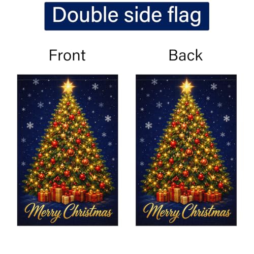 Louise Maelys Merry Christmas Tree Garden Yard Flag 12x18 Inch Small - color: Multi-7