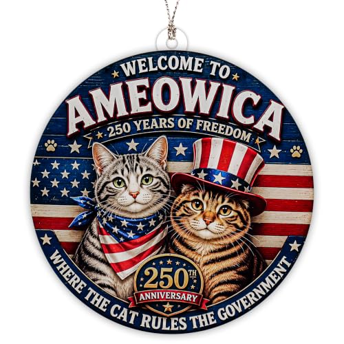 250 Cat Ornament, America 250 Christmas Ornament 2026, Patriotic Cat Christmas Ornament, Funny USA 250th Anniversary Tree Decor, Cat Lover Keepsake, American Pride Gift - color: 250 Cat