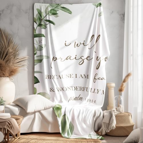 Rustic Farmhouse Christian Throw Blanket for Couch Bed 50x60 - color: Praise-2