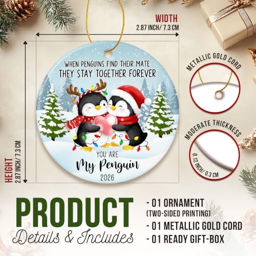 Penguin Couple Ornament 2026 - Our First Christmas Ornament for Couples - color: Penguin 2