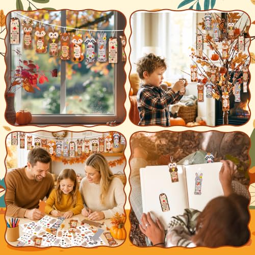 ANGOLIO Fall Animals Bookmark Craft Kits for Kid, 123Pcs Autumn Party Favor - style: Fall animals