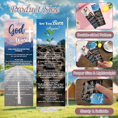Bible Salvation Bookmarks Gifts - 120 Pcs Gospel Tract Card for Evangelism Prayer Christian Double-Sided Reading Page Markers Clips Book Mark for Women Men Church Book Lovers Office Supplies - color: Bible