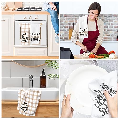 R HORSE 5Pcs Funny Kitchen Towels Funny Saying Dish Towel Baking Lover Gift - color: Fun Kitchen