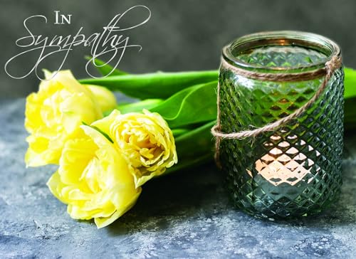 Candle and Flowers KJV Sympathy Card, 1 Count - color: Candle and Yellow Flowers